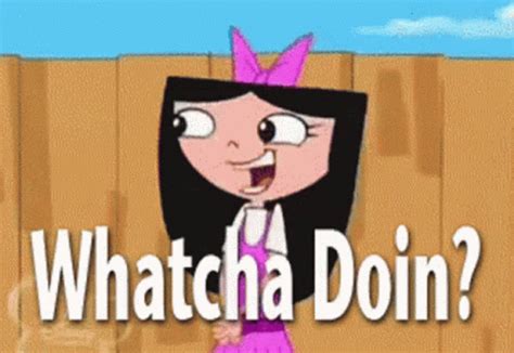 phineas and ferb whatcha doin gif|phineas and ferb meme face.